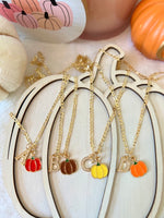 Colorful Pumpkin With Initial (Figaro Chain)