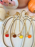 Colorful Pumpkin With Initial (Figaro Chain)