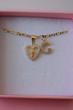 Small Tricolor Saint Jude Heart & Initial