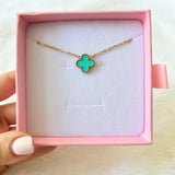 Turquoise Clover Necklace