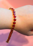 Heart Tennis Bracelet (Red)