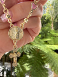 Rosary Style Pink Bracelet