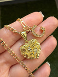 Larger High Shine Nugget Heart & Initial