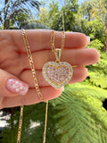 Smaller Fancy Heart Necklace (Pink)