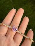 Sparkly Pink Heart Bracelet
