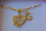 Butterfly Mom Heart & Initial (Figaro Chain)