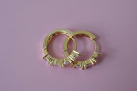 Marquise Huggie Hoops