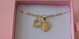 Beautiful Mary Heart & Initial (Tricolor)