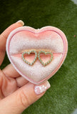 Bezel Heart Studs