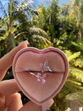 Silver Pink Blossom Ring