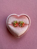 Flower Bouquet Studs (red, green, grey)