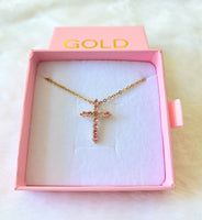 Pink Slider Cross (Gold)