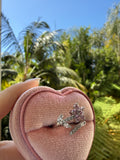 Pink Floral Bypass Ring