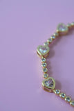 Bezel Heart Tennis Bracelet