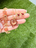 Red 3 Piece Open Heart Set (Package Deal)