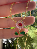 Pink Daisy (ball chain)