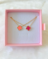 Pink Clover Necklaces In 2 Shades: Package Deal