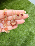 Red 3 Piece Open Heart Set (Package Deal)