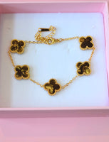 Golden Brown Lucky Clover Bracelet