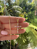 Crystal Cross (Cuban Chain)