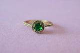 Gold Halo Ring (Green)