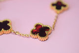 Burgundy Lucky Clover Bracelet