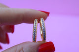 Pink Icy Huggie Hoops