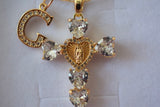 Heart Mary Cross & Initial (White)