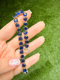 Heart Tennis Bracelet (Blue)