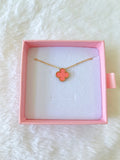 Dusty Rose Clover Necklace