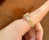Adjustable Pink Mary Ring