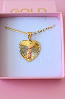 Large Tricolor Saint Jude Heart Necklace