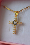Sapphire Heart Cross