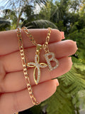 Sparkly Cross & Initial