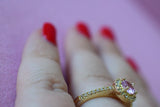 Gold Halo Ring (Pink)