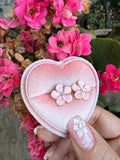 Enamel Flower Studs (Light Pink)
