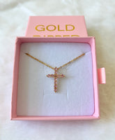 Pink Slider Cross (Gold)