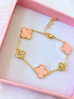 Icy Baby Pink Clover Bracelet