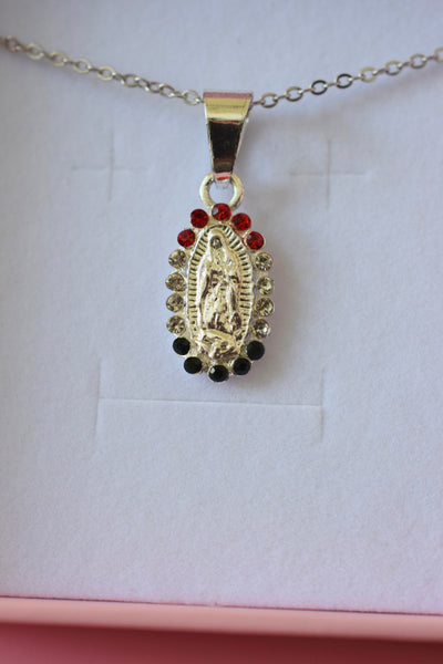 Mexican Flag Color Icy Dainty Mary (Rolo Chain)