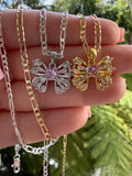 Silver Or Pink Icy Bow