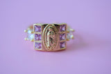 Adjustable Pink Mary Ring
