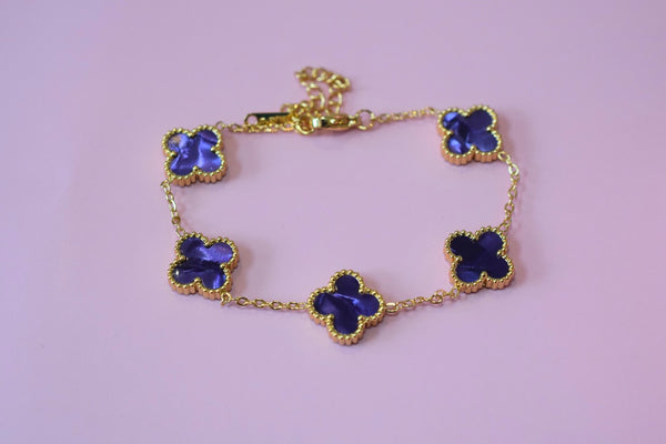 Purple Lucky Clover Bracelet