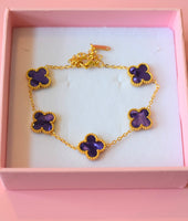 Purple Lucky Clover Bracelet