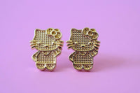 Gold Kitty Earrings