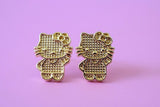 Gold Kitty Earrings