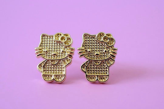 Gold Kitty Earrings