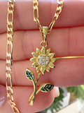 Dangling Sunflower Necklace