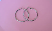 Silver Diamond Cut Hoops