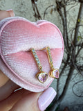Pink Heart Drop Earrings