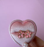 Enamel Flower Studs (pink)